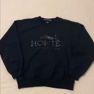 “homies” black crew neck sweater